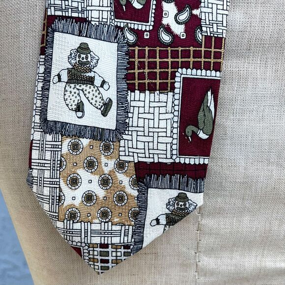 Vintage 90s Tie Clown Dill Novelty Print Menswear Gift - Picture 1 of 8